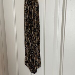 Windsor Tall Man Silk Brown and Black Patterned Tie